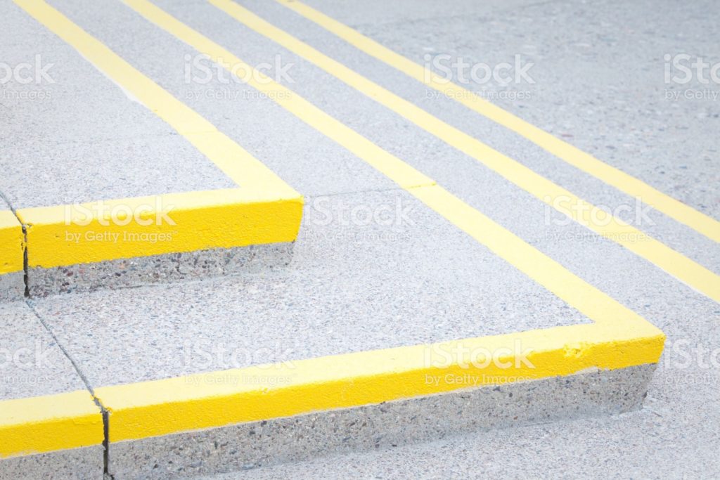 Concrete Steps with Safety Lines. Dino Grip